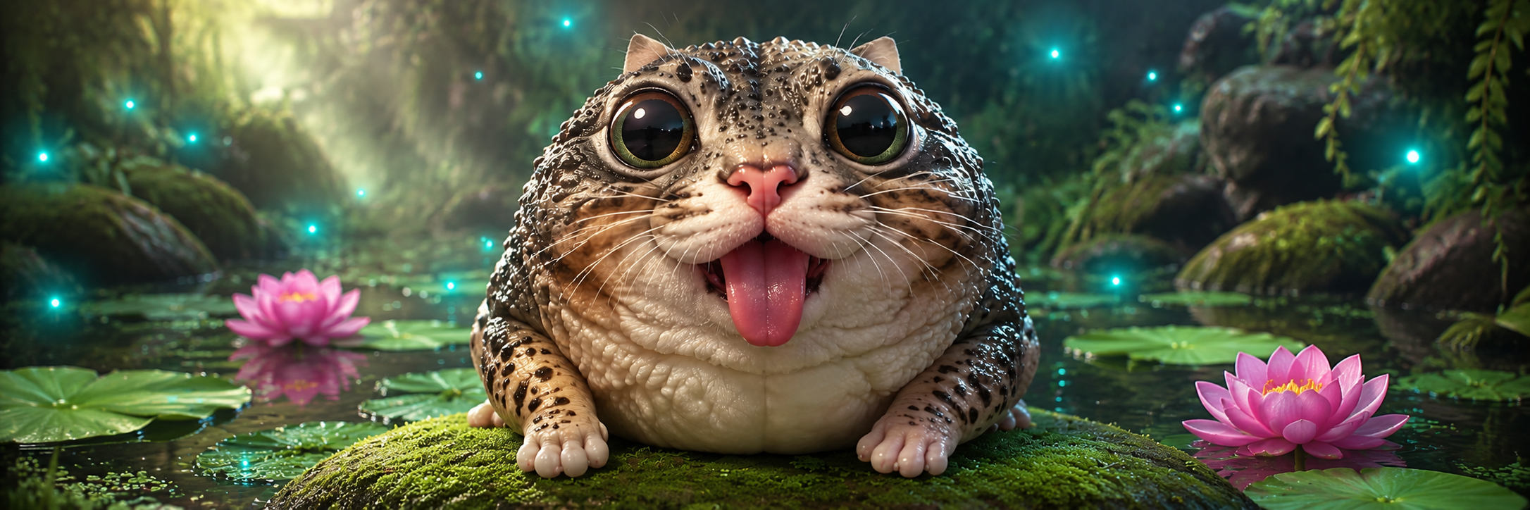ToadCat in a magical pond